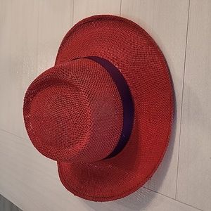 Red and purple hat